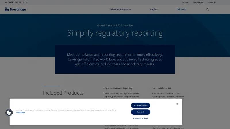 Homepage of Broadridge DocuBuilder