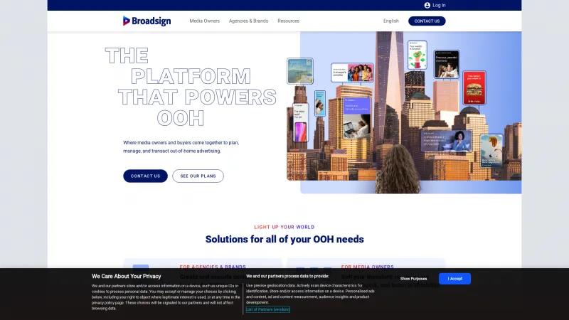 Homepage of Broadsign