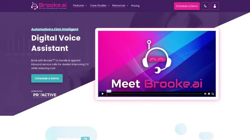 Homepage of Brooke.ai