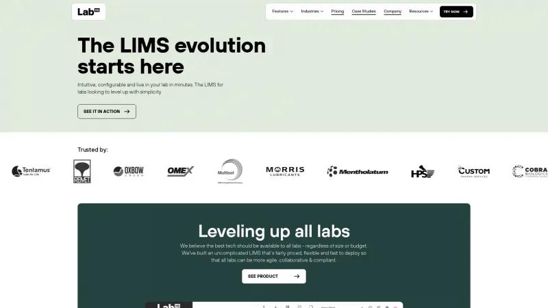 Homepage of LabHQ LIMS