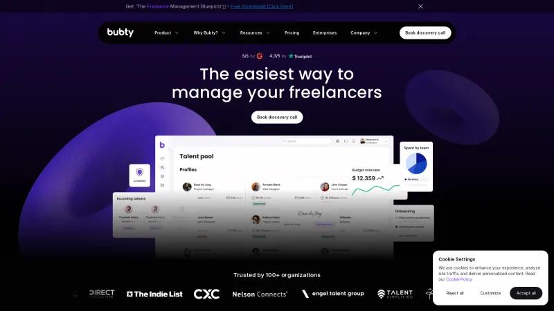 Homepage of Bubty