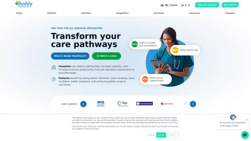 Homepage of BuddyCare