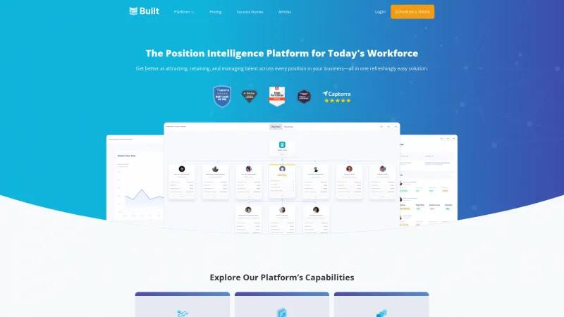 Homepage of Built for Teams