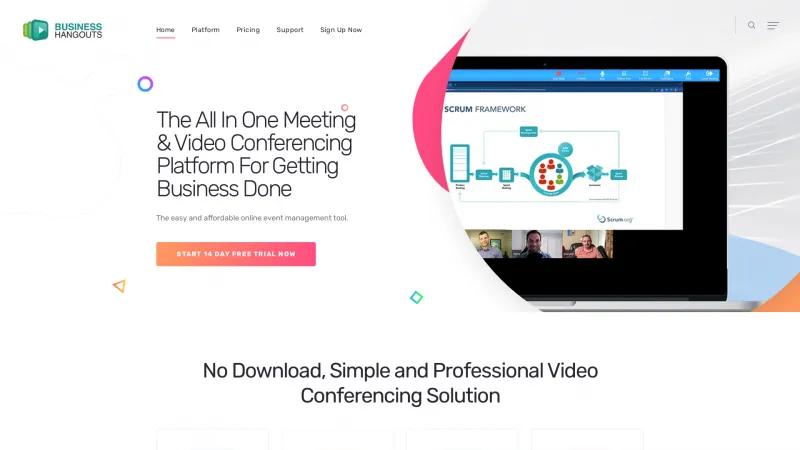 Homepage of Business Hangouts