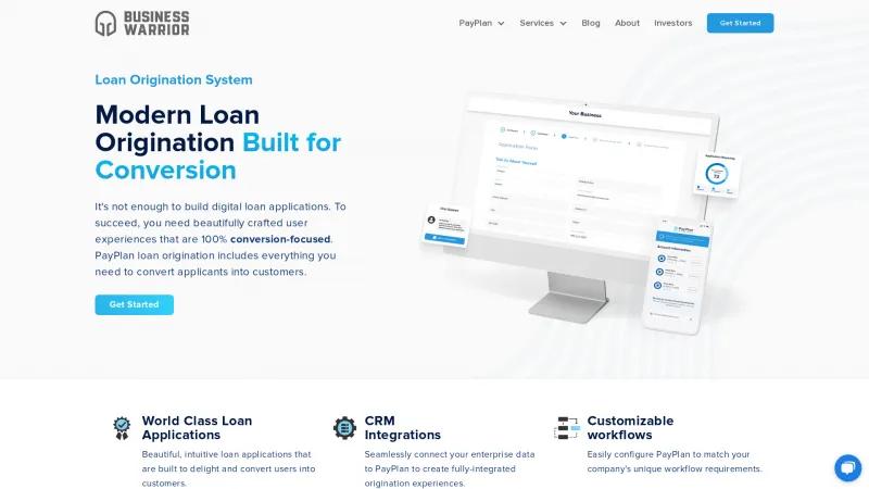 Homepage of PayPlan