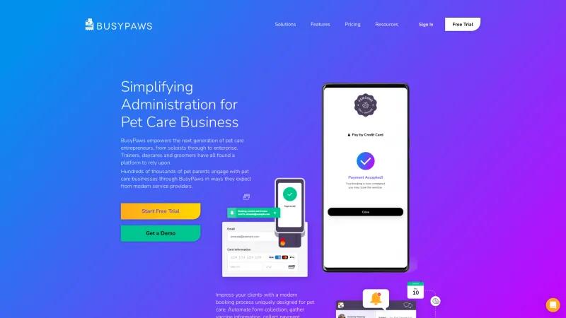 Homepage of BusyPaws