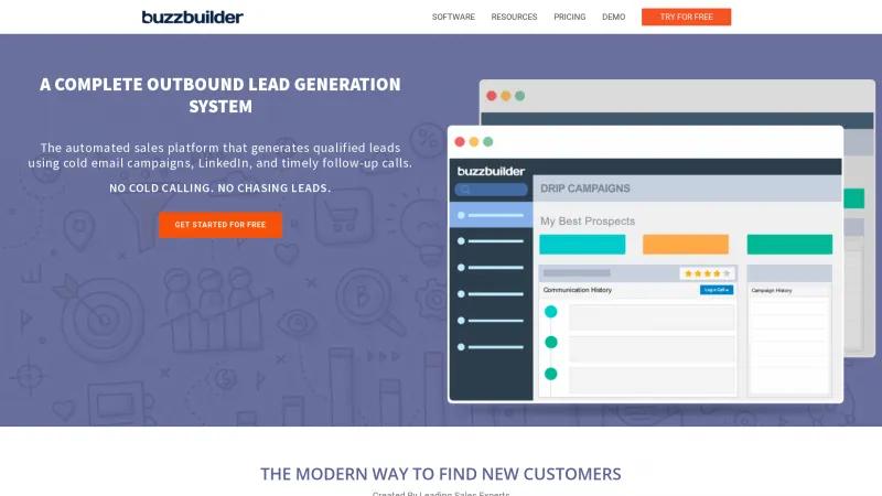 Homepage of BuzzBuilder