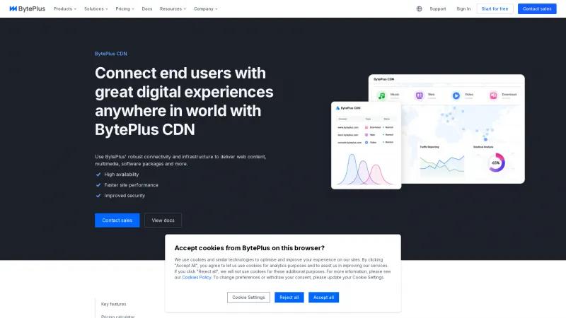 Homepage of BytePlus CDN