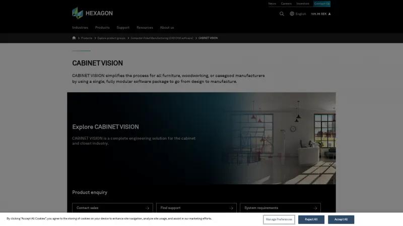 Homepage of CABINET VISION