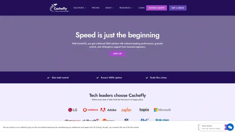 Homepage of CacheFly