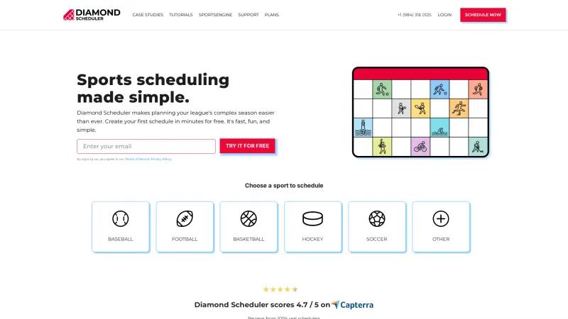 Homepage of Diamond Scheduler