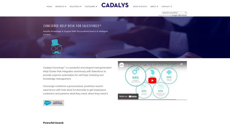 Homepage of Cadalys Concierge