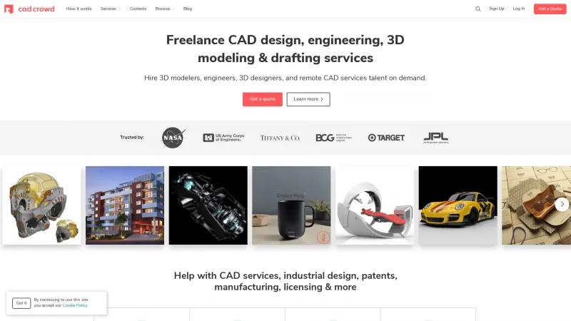 Homepage of Cad Crowd