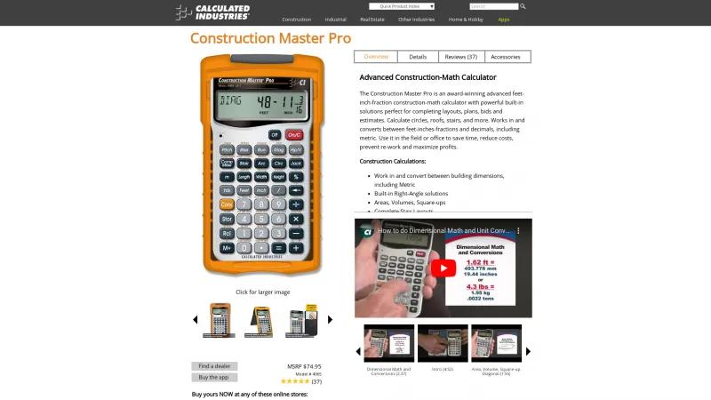 Homepage of Construction Master Pro