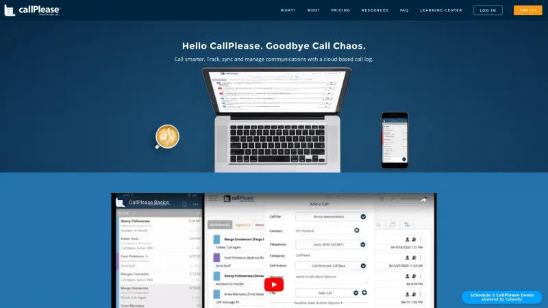 Revolutionize Your Communication Management with CallPlease: The Ultimate Cloud-Based Call Log System Homepage of CallPlease