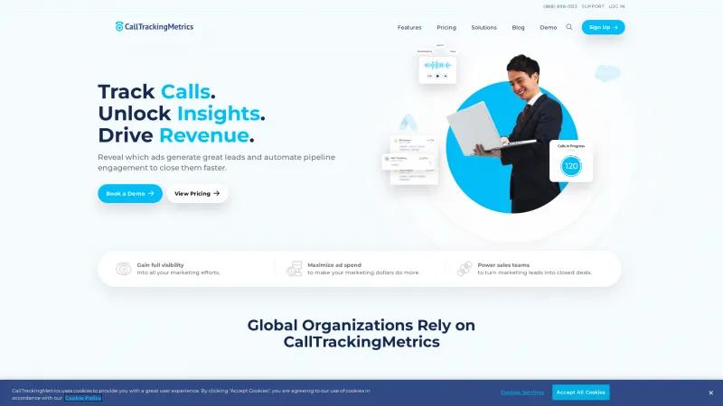 Homepage of CallTrackingMetrics