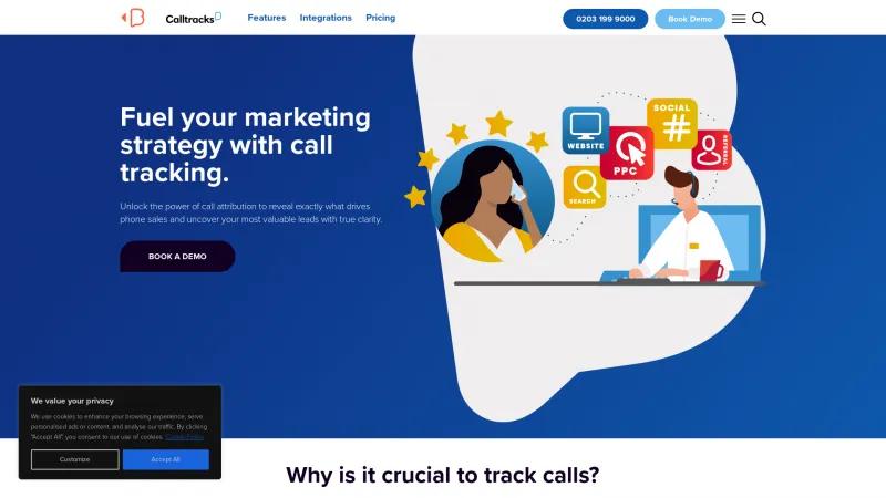 Homepage of Calltracks