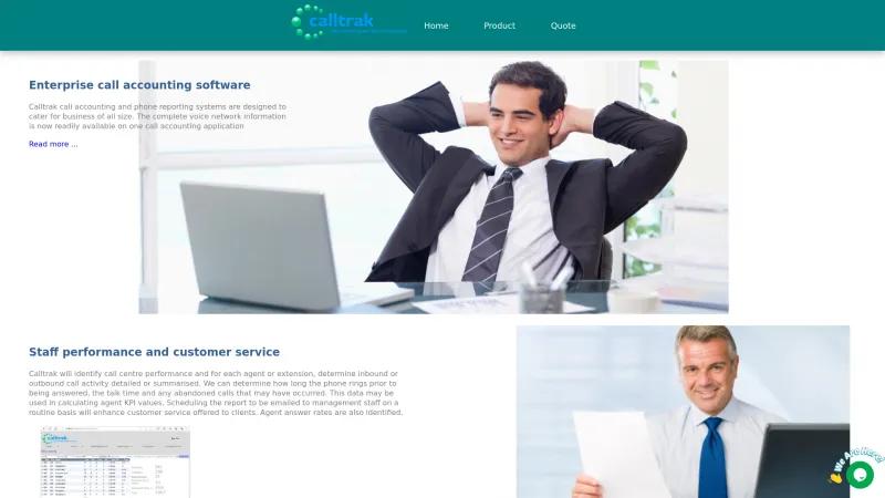 Homepage of Calltrak