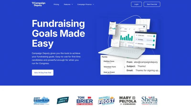 Homepage of Campaign Deputy