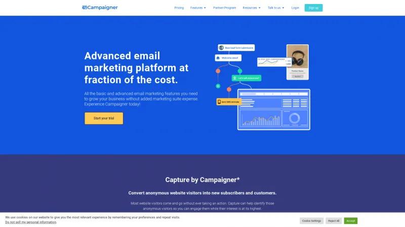 Homepage of Campaigner