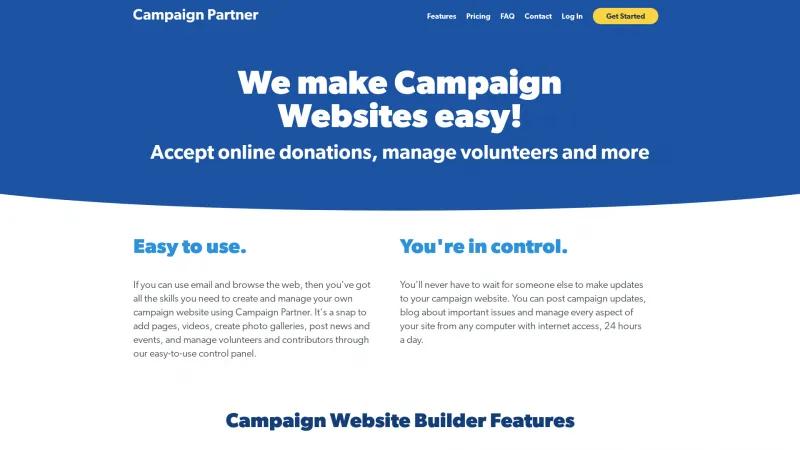 Homepage of Campaign Partner