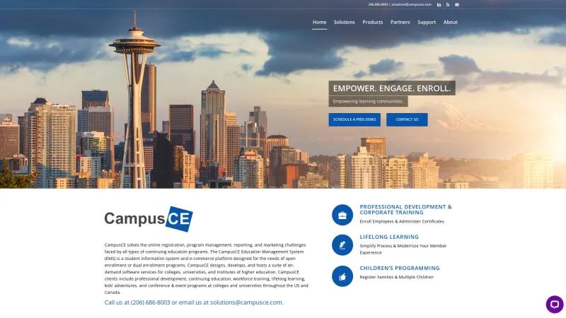 Homepage of CampusCE Education Management