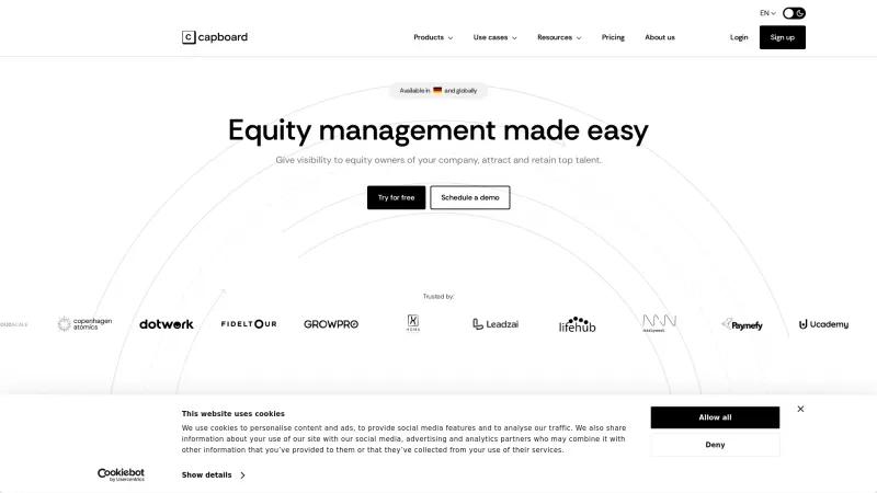 Homepage of Capboard