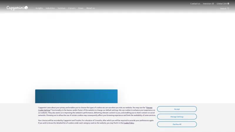 Homepage of Capgemini Intelligent Automation Platform