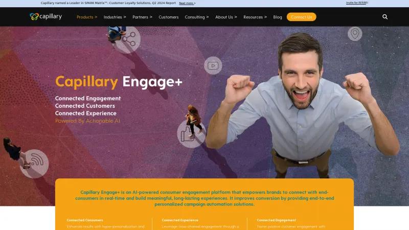 Homepage of Capillary Engage+