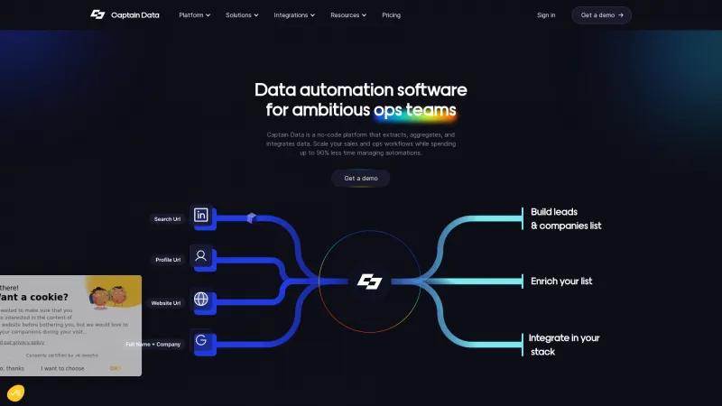 Homepage of Captain Data