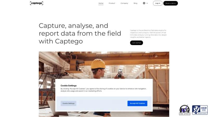 Homepage of Captego