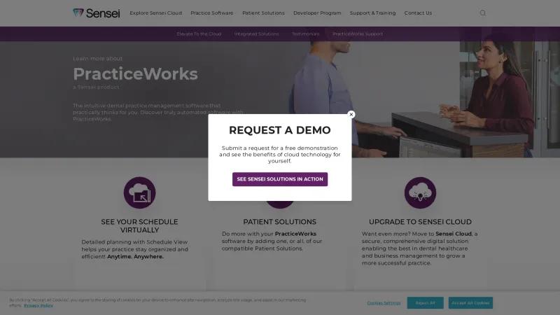 Homepage of PracticeWorks