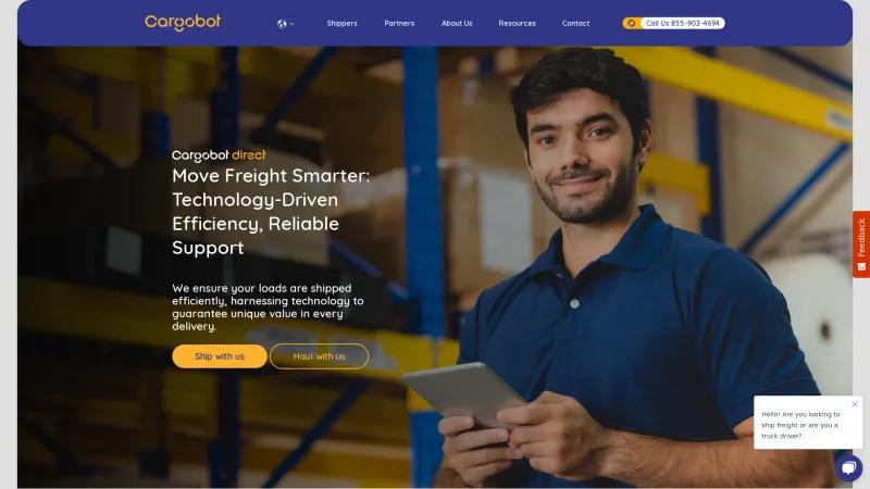 Homepage of Cargobot