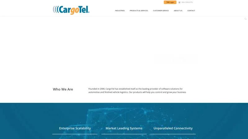 Homepage of CargoTel TMS