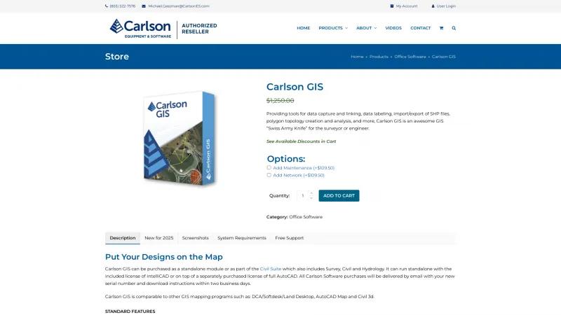 Homepage of Carlson GIS