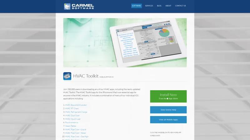 Homepage of HVAC Toolkit