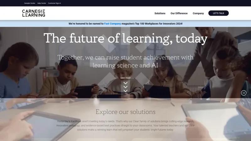 Homepage of Carnegie Learning