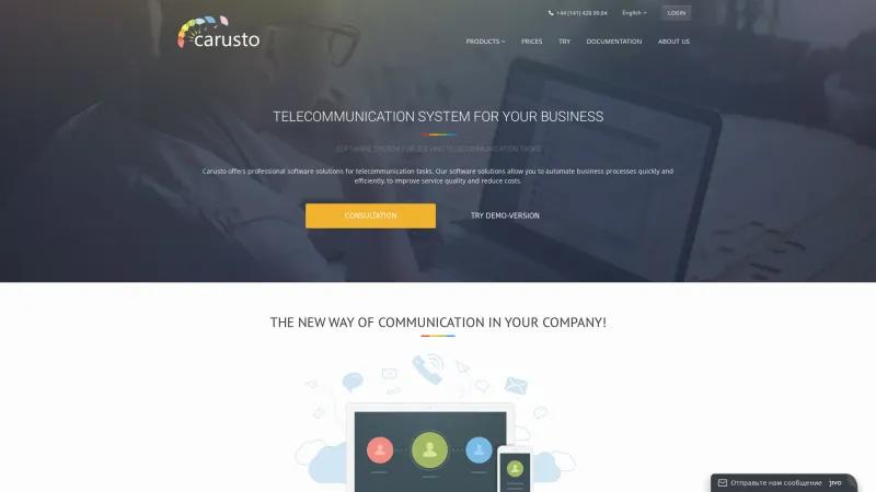 Homepage of Carusto