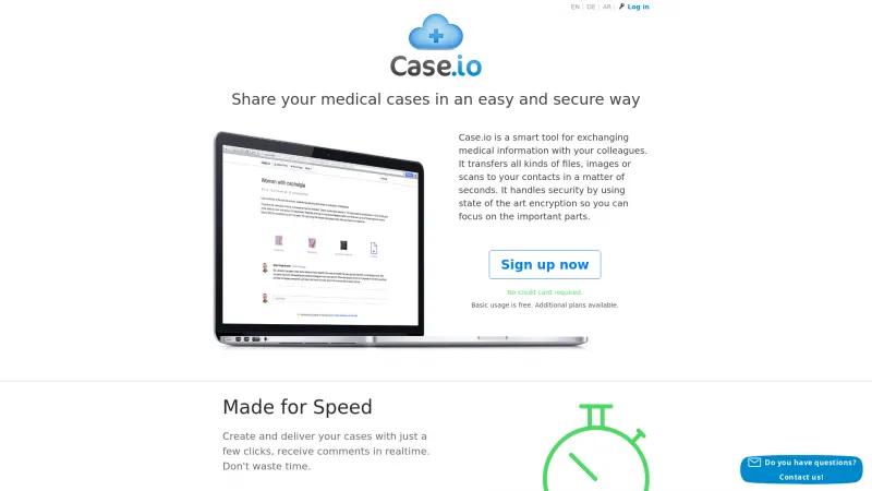 Homepage of Case.io