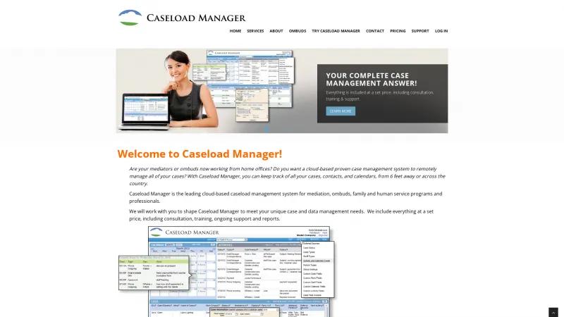 Homepage of Caseload Manager