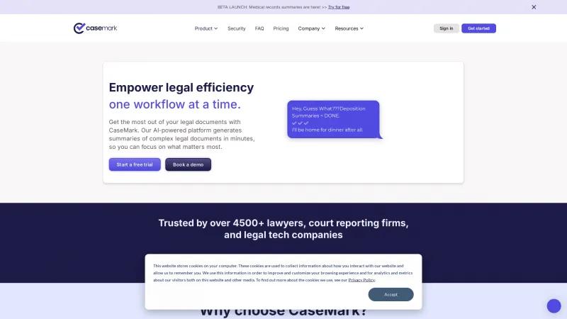 Homepage of CaseMark