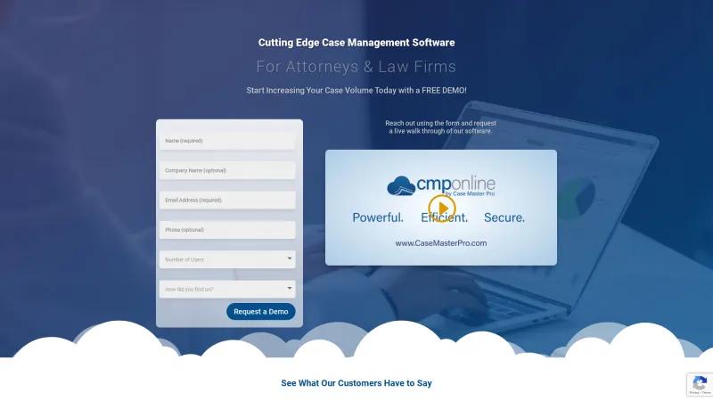 Homepage of Case Master Pro