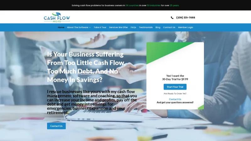 Homepage of Cash Flow Mojo