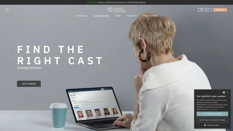 Homepage of Casting Networks