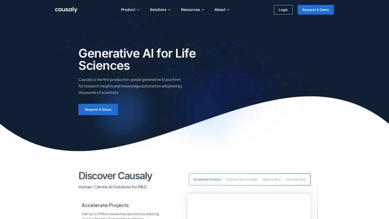 Homepage of Causaly