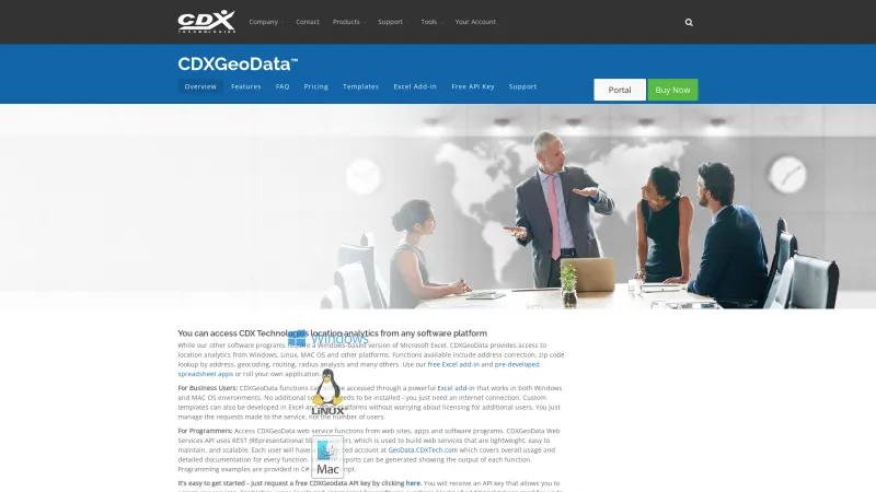 Homepage of CDXGeoData