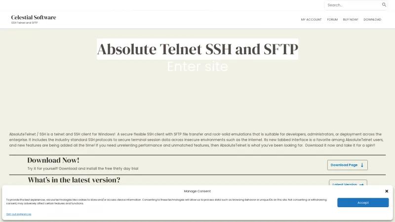 Homepage of AbsoluteTelnet