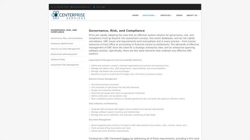 Homepage of Enterprise OpRiskCenter