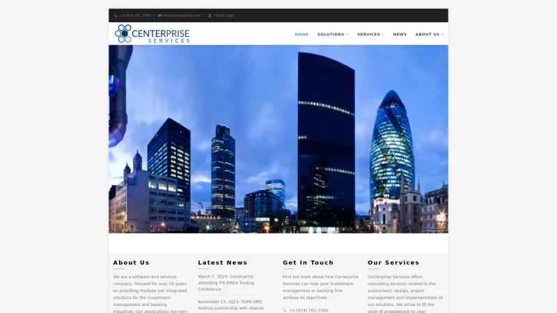 Homepage of Centerprise EMS