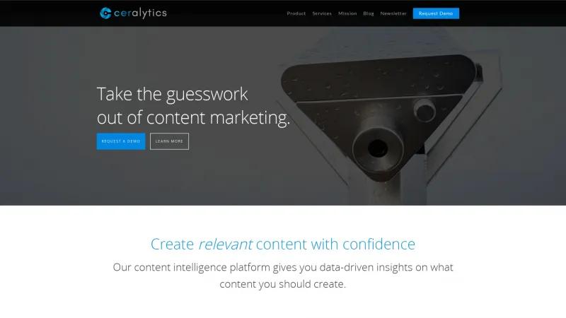 Homepage of Ceralytics